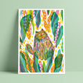 Print 24 "Gato con plantas"