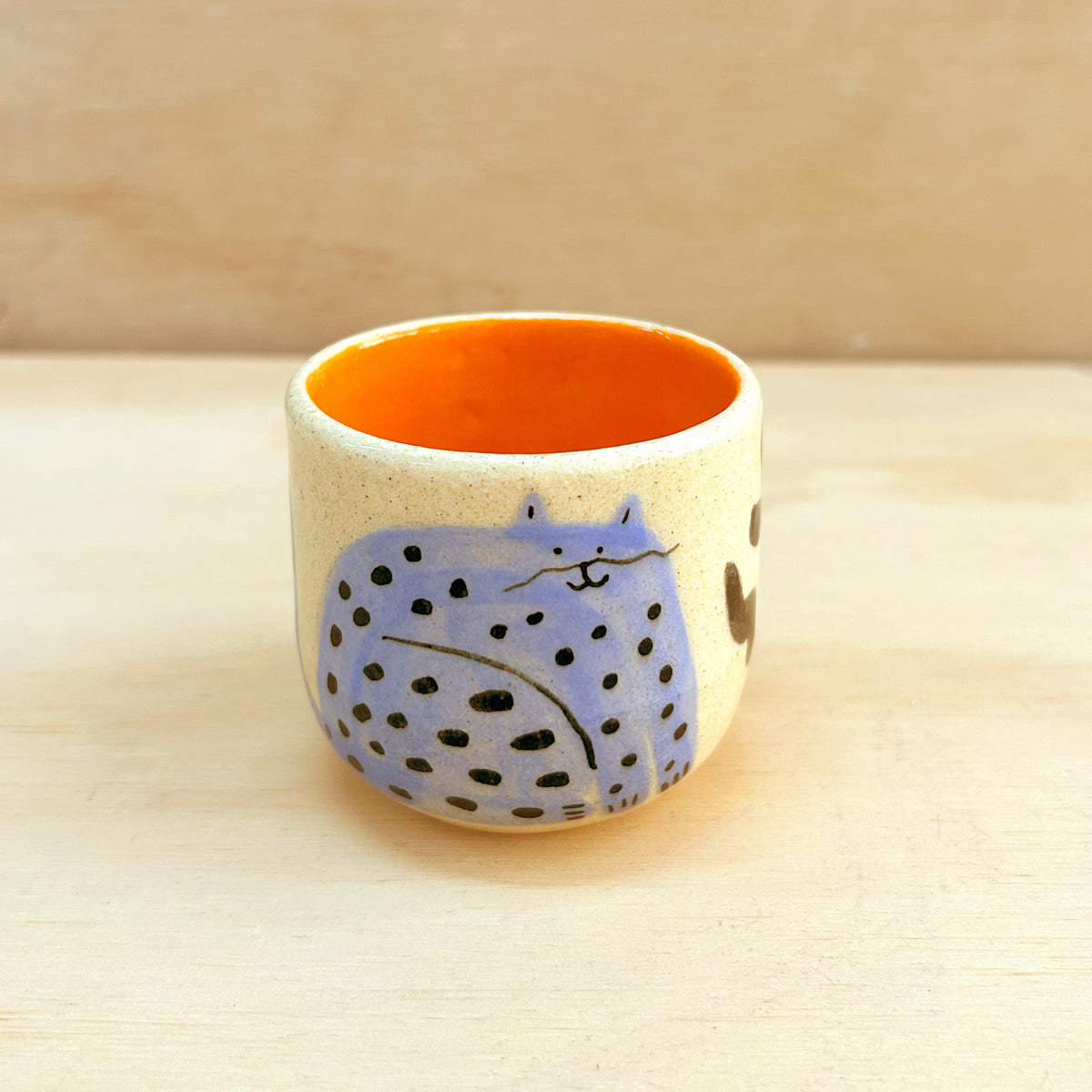 Taza pequeña gato celeste