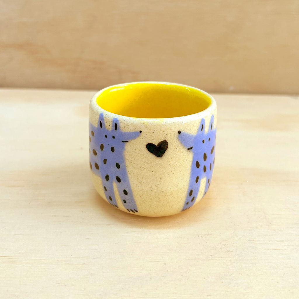 Taza pequeña perro celeste