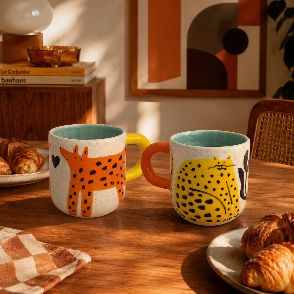 Taza gatos amarillos